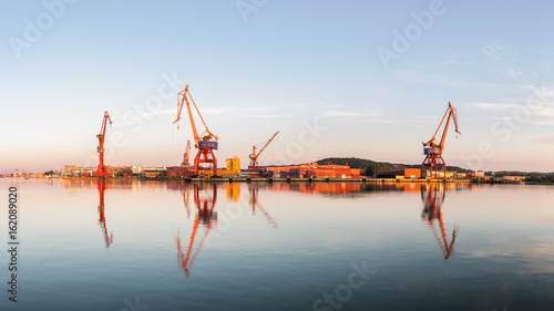 Old shipyard cranes in gothenburg from its shipyard epok.