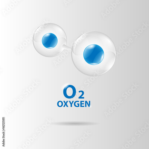 oxygen molecule model vector