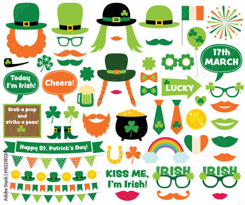 St. Patrick's Day design elements and photo booth props 