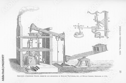 Newcomen Engine - 1775. Date: 1775