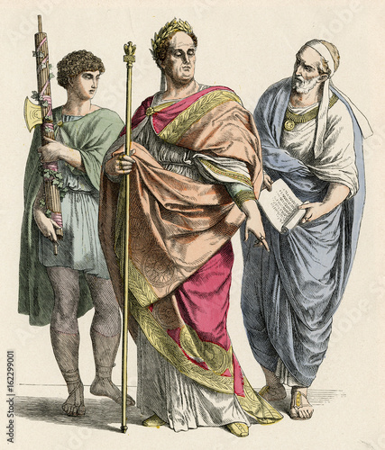 Ancient Romans -- Lictor Emperor and Nobleman. Date: BCE