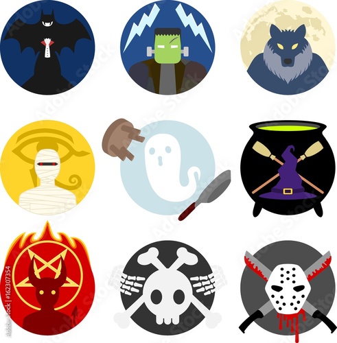 Halloween Monster Badge / Emblem Set