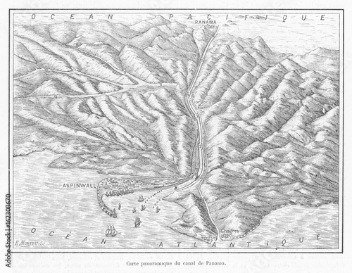 Panama Canal Plan - 1881. Date: 1881