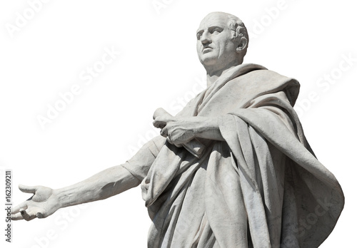 Cicero, ancient roman senator statue (isolated on white background)