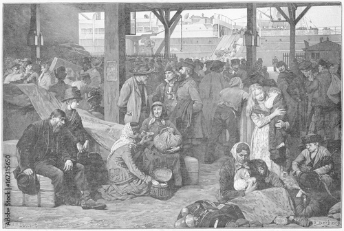 Emigrants at Le Havre. Date: 1887