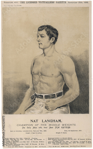 Nat Langham Boxer. Date: 25 November 1898