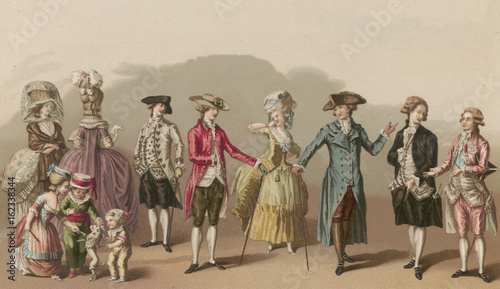 Men and Women circa 1780. Date: circa 1780