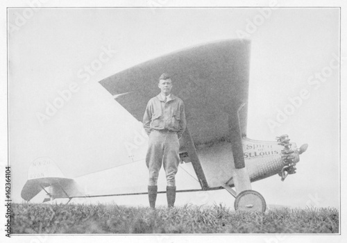 Lindbergh and Plane. Date: 1902 - 1974