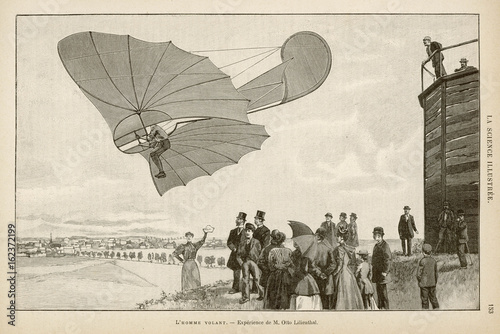 Lilienthal in Flight. Date: 1894