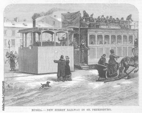 Russian Steam Tram. Date: 1881