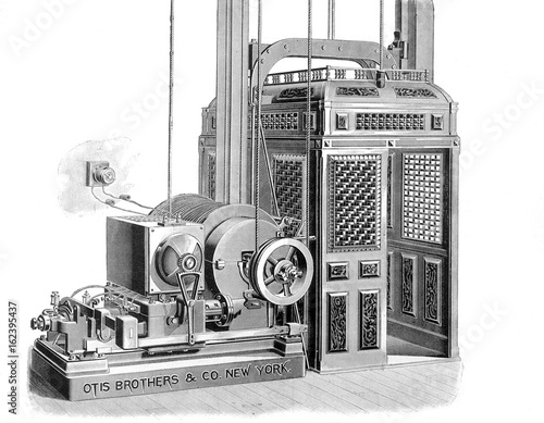 Otis Electric Elevator. Date: 1890