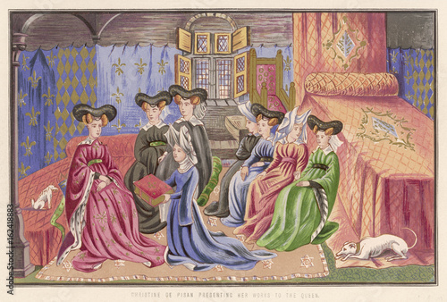 French Court Ladies 1405. Date: circa 1405