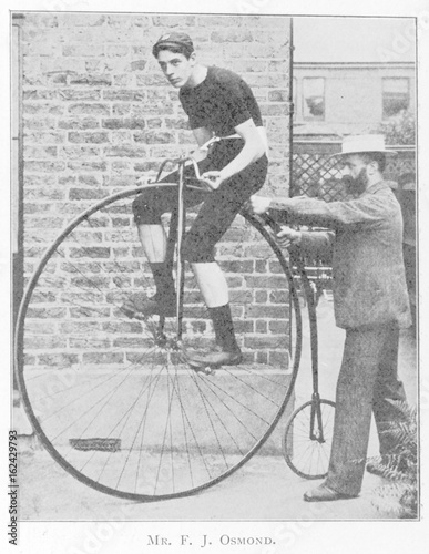 Osmond on Pennyfarthing. Date: circa 1880s