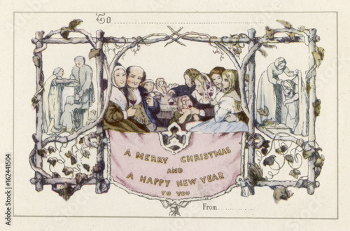 First Xmas Card. Date: 1843-1846