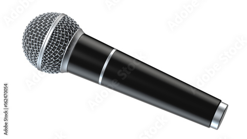 Microphone isolated on white background 3D render