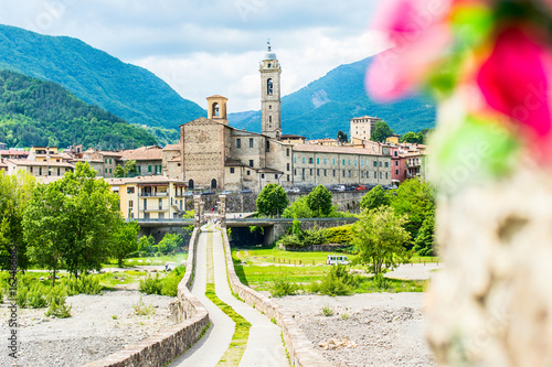 ancient medieval bridge and village Bobbio - italian landscape Emilia Romagna Italy