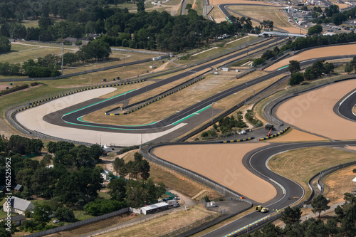 Vue aérienne d'une partie du circuit des 24 heures du Mans - France