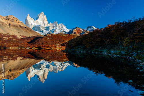 Reflection of Mount Fitz Roy in Patagonia, Argentina