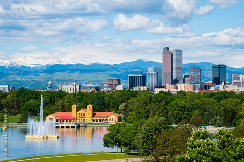 Denver Colorado downtown with City Park