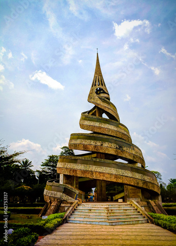 Exterior view to the Reunification Monument at Yaounde, Cameroon