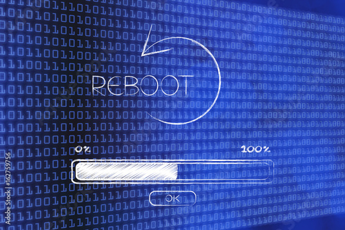 reboot icon with progress bar loading