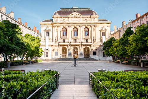 Morning view on the theatre building on the Celestins square in Lyon