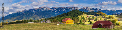 Bucegi mountains seen from Fundata vilage, Brasov, Romania
