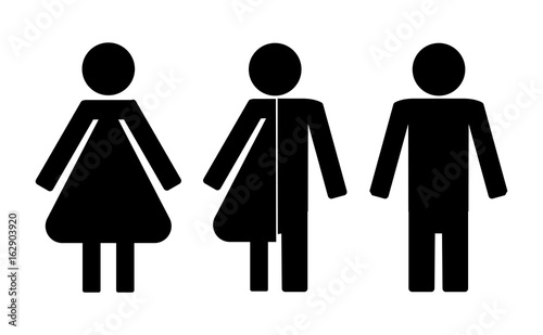 Set of restroom icons including gender neutral icon