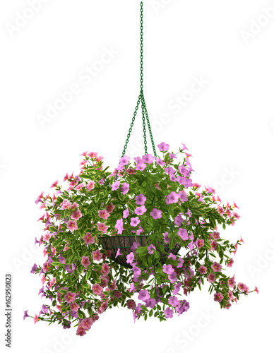 3d rendering of a realistic flower pot isolated on white