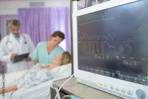 electrocardiograph monitor in hospital