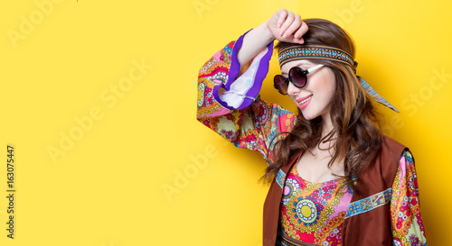 Young hippie girl with sunglasses