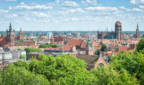 Historic architecture of Gdansk city in summer season