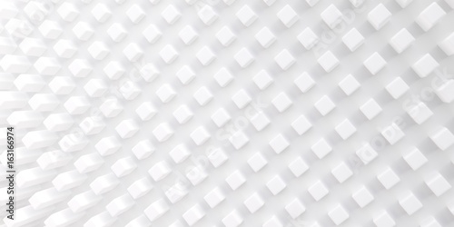Abstract background of three-dimensional geometrical shapes. White texture with soft shadows.