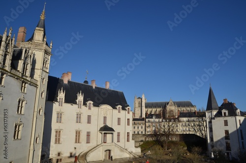 Grands logis renaissance du château des ducs de Bretagne avec cathédrale de Nantes