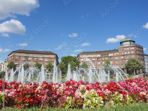 Mannheim, Germany. Friedrichsplatz, the city park in summer time