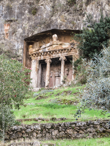 Amynthas rock thomb (Amintas Kaya Mezarlari) in Fethiye, Turkey