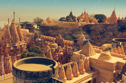 Jain temple complex on top of Shatrunjaya hill. Palitana (Bhavnagar district), Gujarat, India