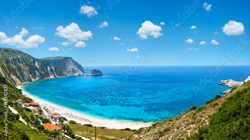 Petani Beach summer panorama (Kefalonia, Greece)