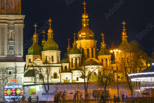 Saint Sophia Sofia Cathedral Spires Tower Sofiyskaya Square Kiev Ukraine