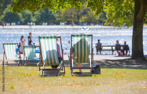 People resting in the park, London