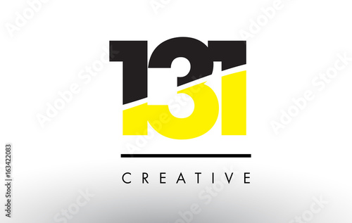 131 Black and Yellow Number Logo Design.