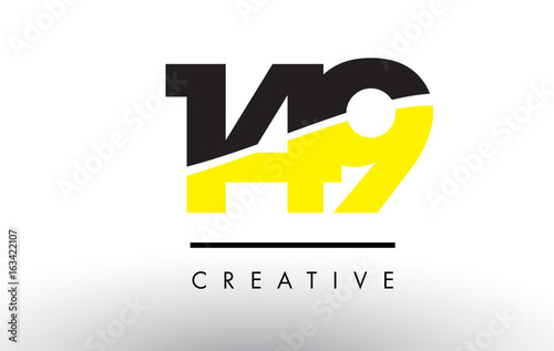 149 Black and Yellow Number Logo Design.