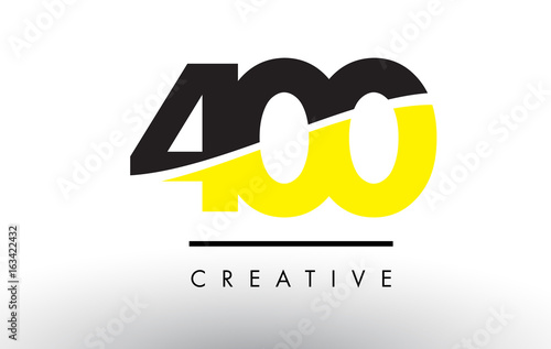 400 Black and Yellow Number Logo Design.