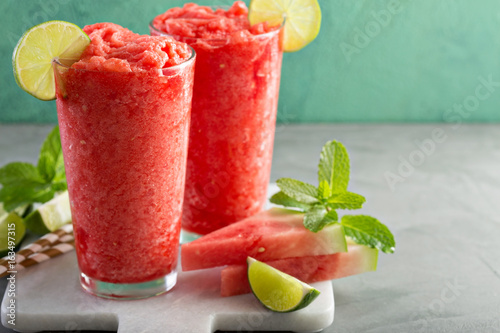 Watermelon slushie with lime