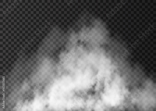 White fog effect isolated on transparent background.