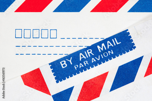 closeup text airmail