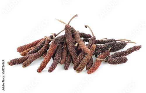 Long pepper or Piper longum isolated on white background