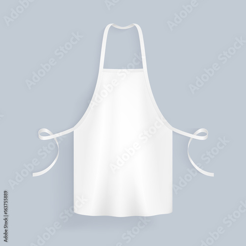 White blank kitchen cotton apron isolated vector illustration