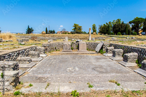 View of the archaeological site of Lucus Feroniae, near Rome, Italy