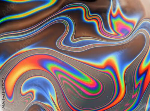 Psychedelic patters formed on the surface of a soap bubble